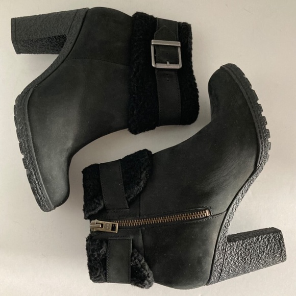 Timberland Women's Glancy Teddy Fleece Boots Booties Faux Fur Leather 6M - NWOB - Picture 10 of 16